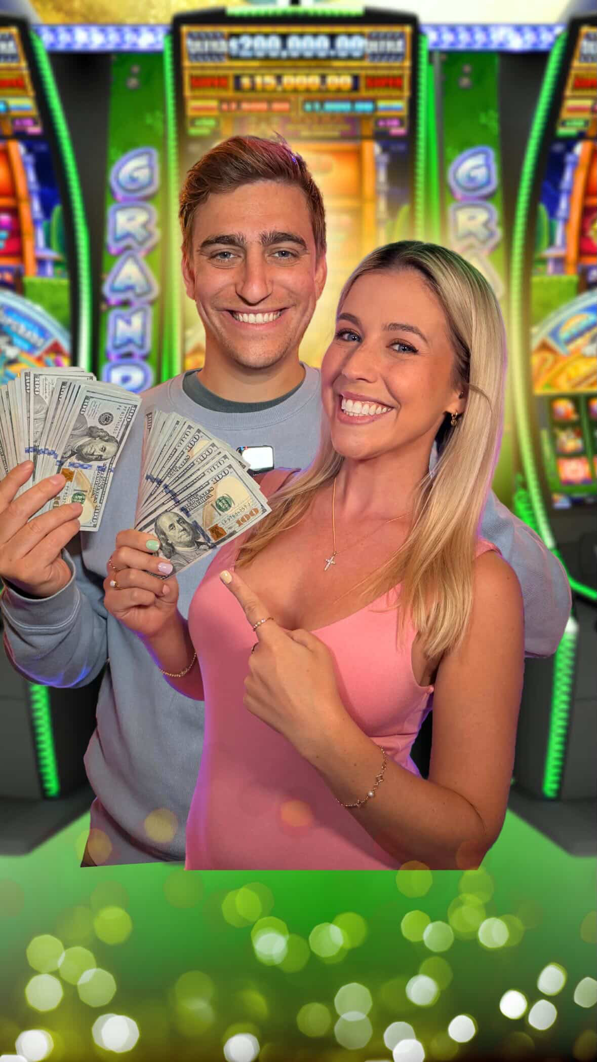 Mr and Mrs Jackpot on the casino floor